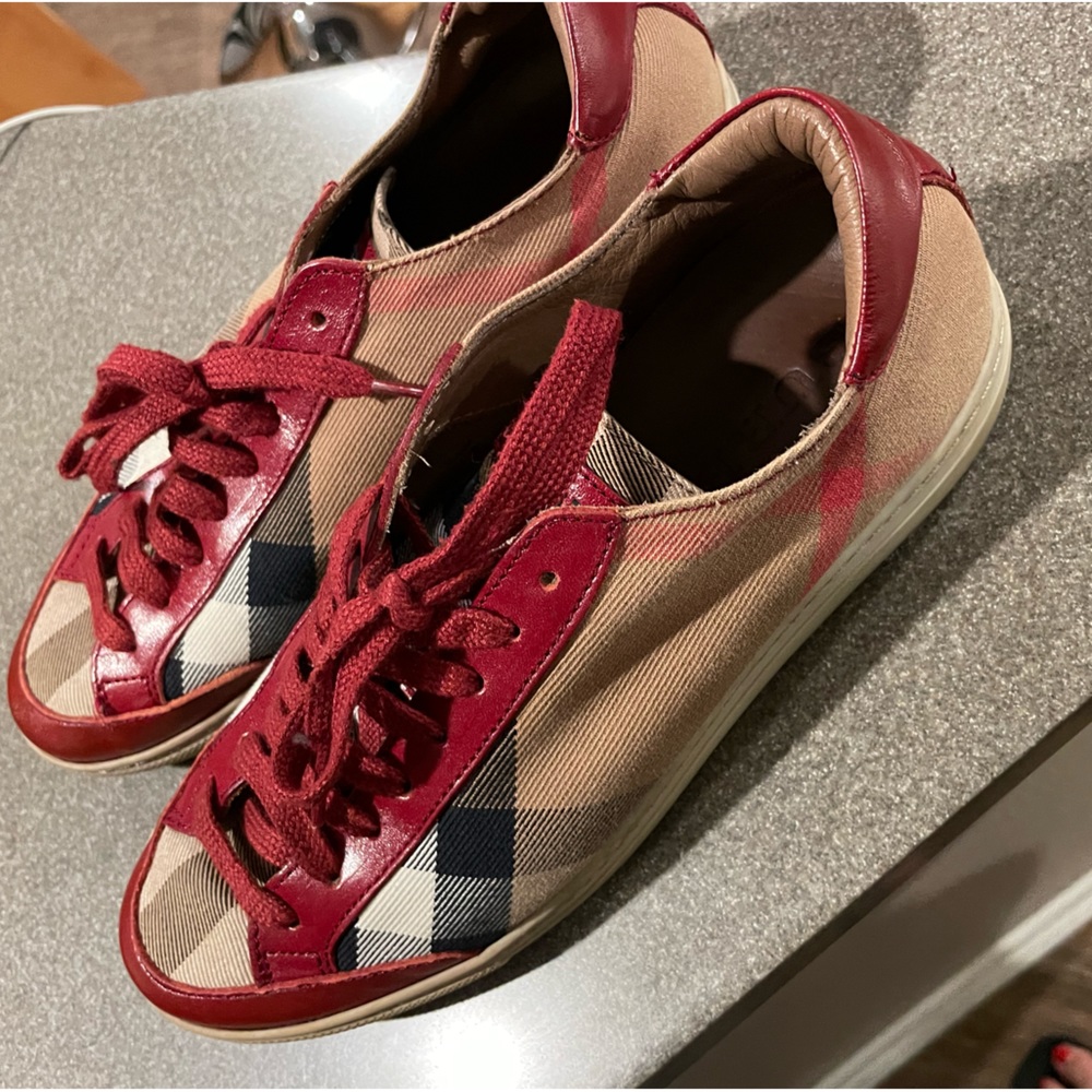 Burberry House Check and Red Leather Women’s Sneakers